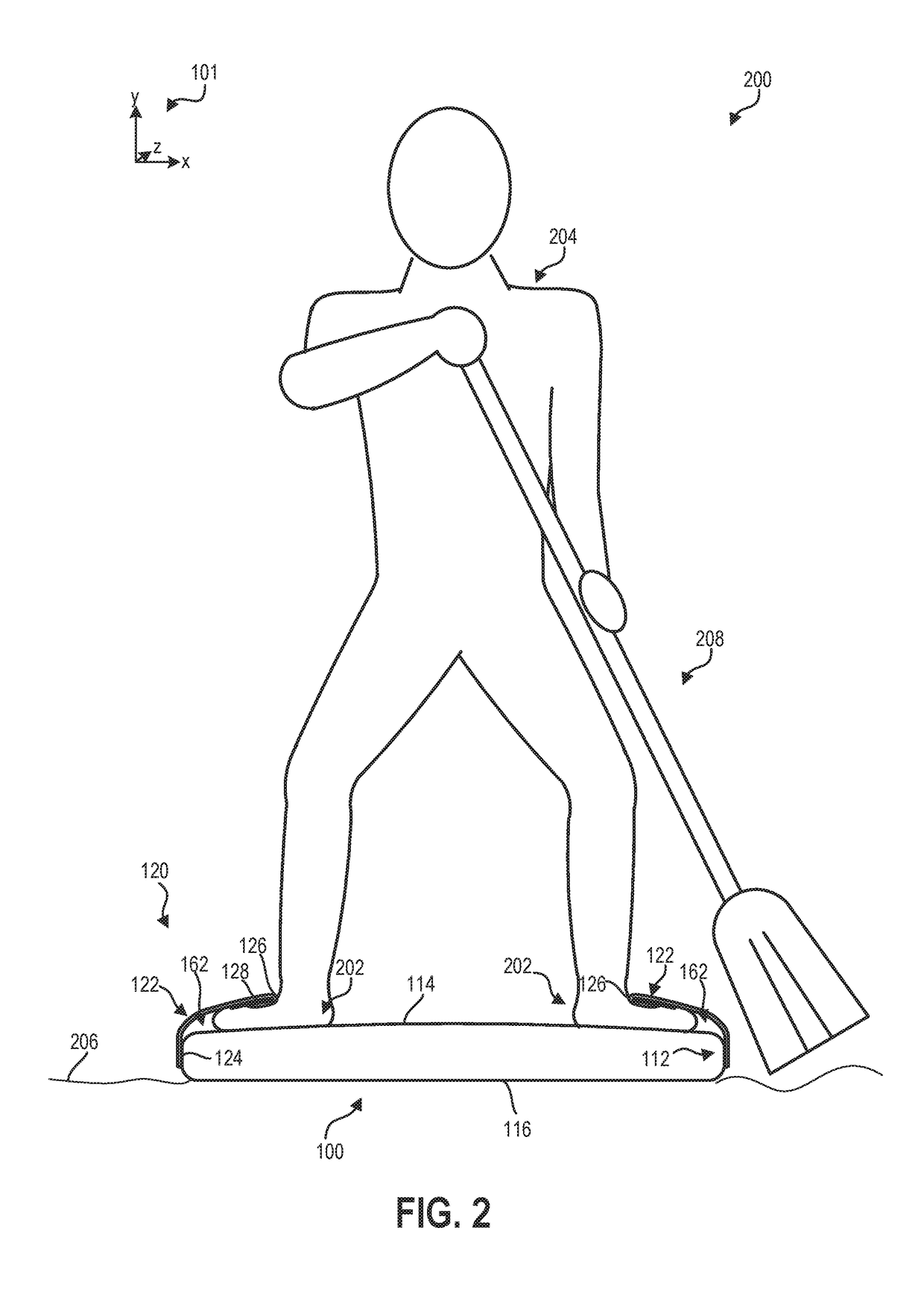 Foot binding assembly for standup paddleboards