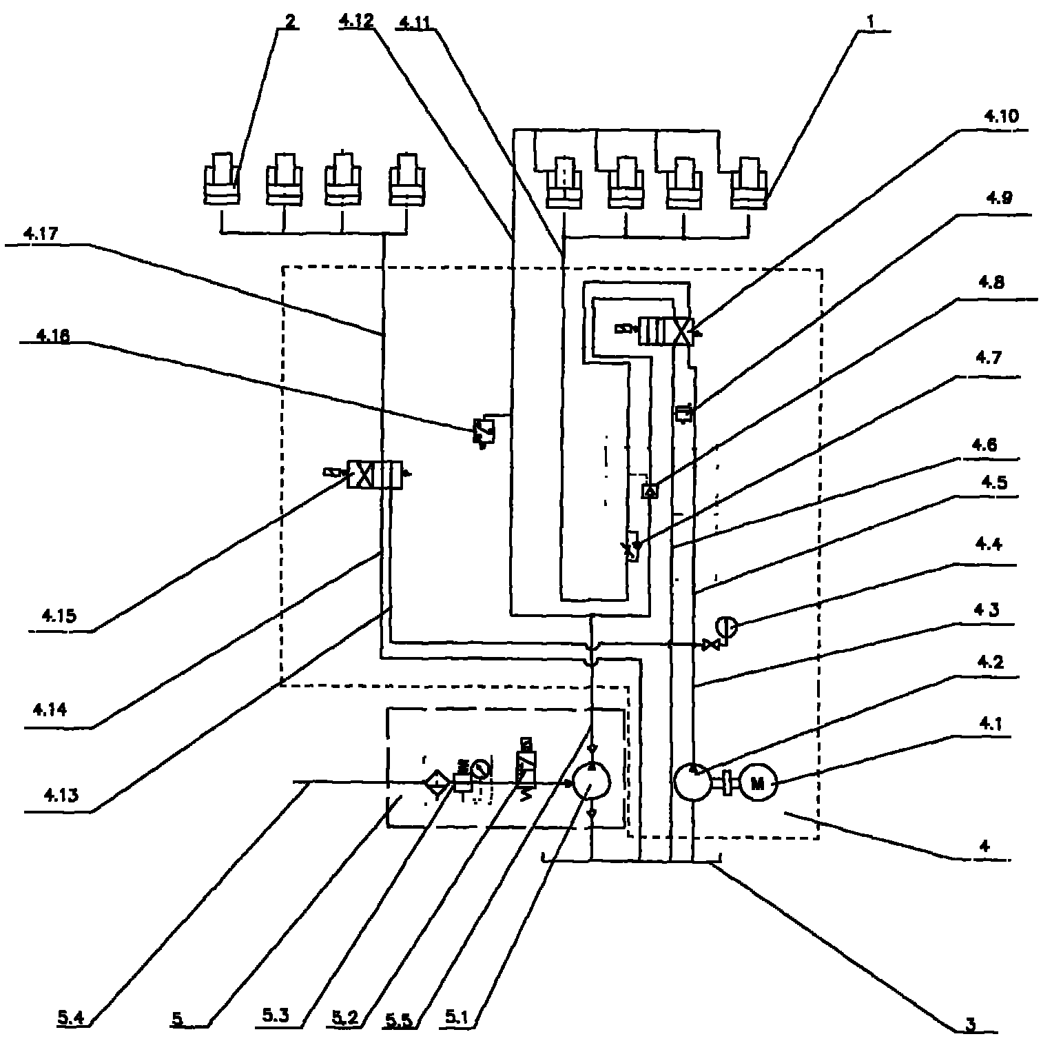 Device for controlling clamping and jacking of traveling table