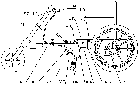 A detachable wheelchair