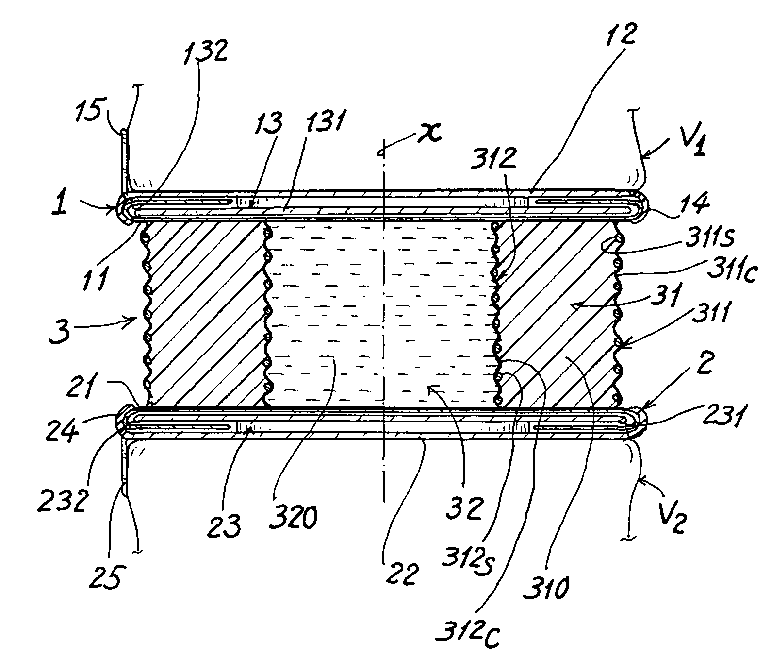 Artificial intervertebral disc flexibly oriented by spring-reinforced bellows