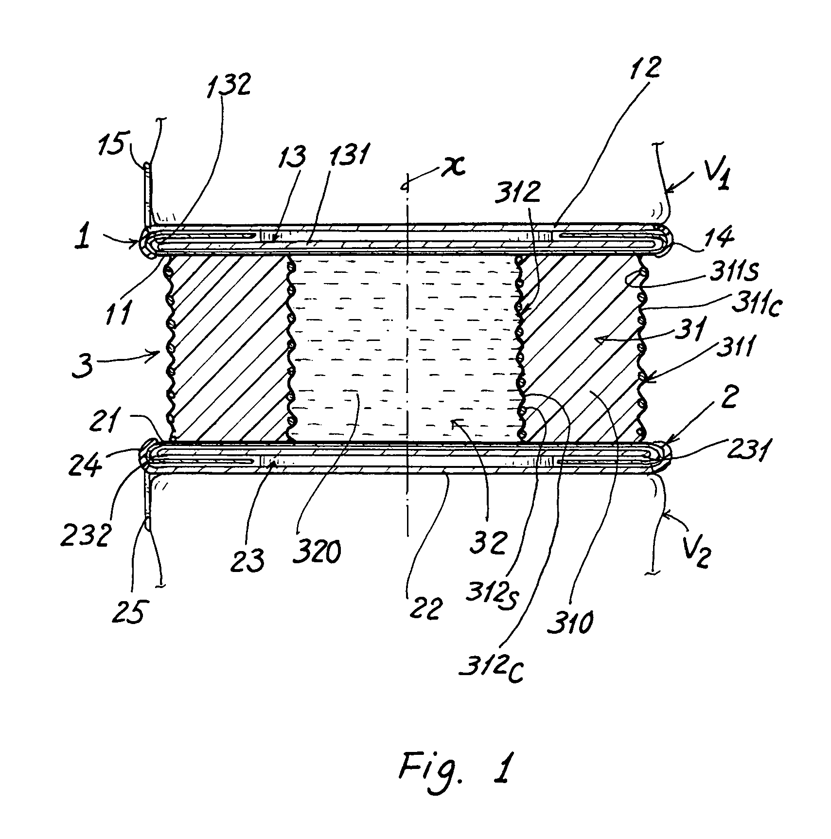 Artificial intervertebral disc flexibly oriented by spring-reinforced bellows