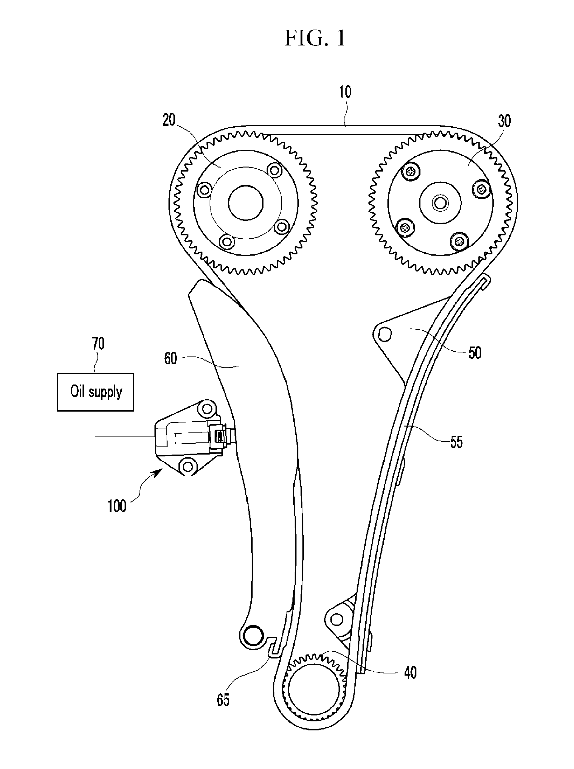 Hydraulic timing chain tensioner and timing chain system