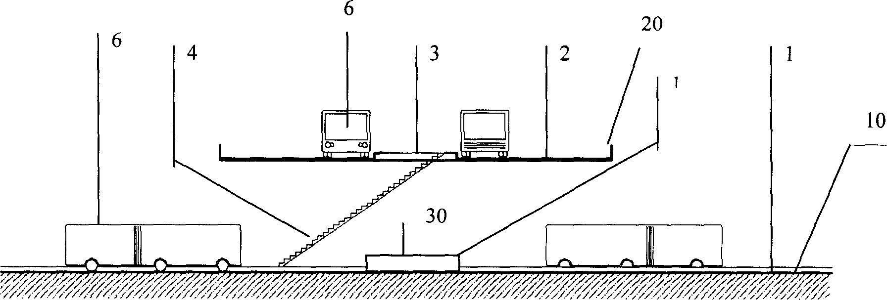 Zero commuter station structure of bus and zero transferring fast public traffic system