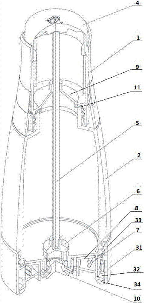 Particle container capable of metering and discharging