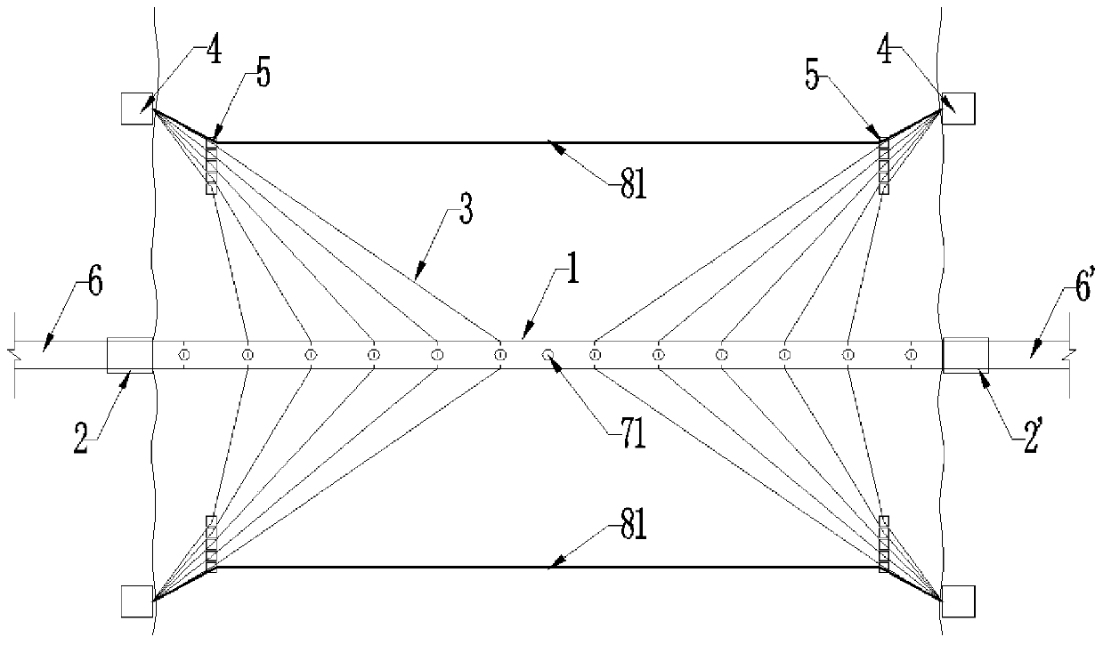 Underwater inclined pulling type suspension tunnel structure