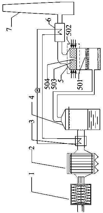 Air cooling coupled heating furnace kiln smoke discharging deep condensate water demisting system