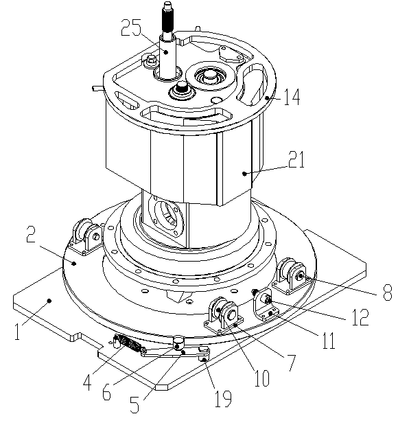 Rotary combined tray for forklift transmission assembly