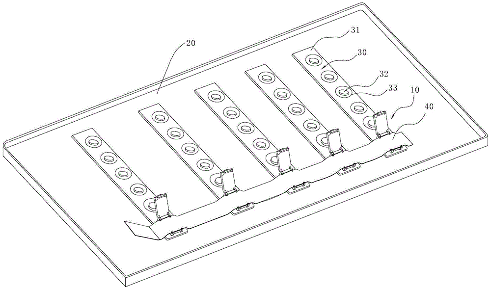 FFC (flexible flat cable) connector, direct-lit backlight module and wiring device