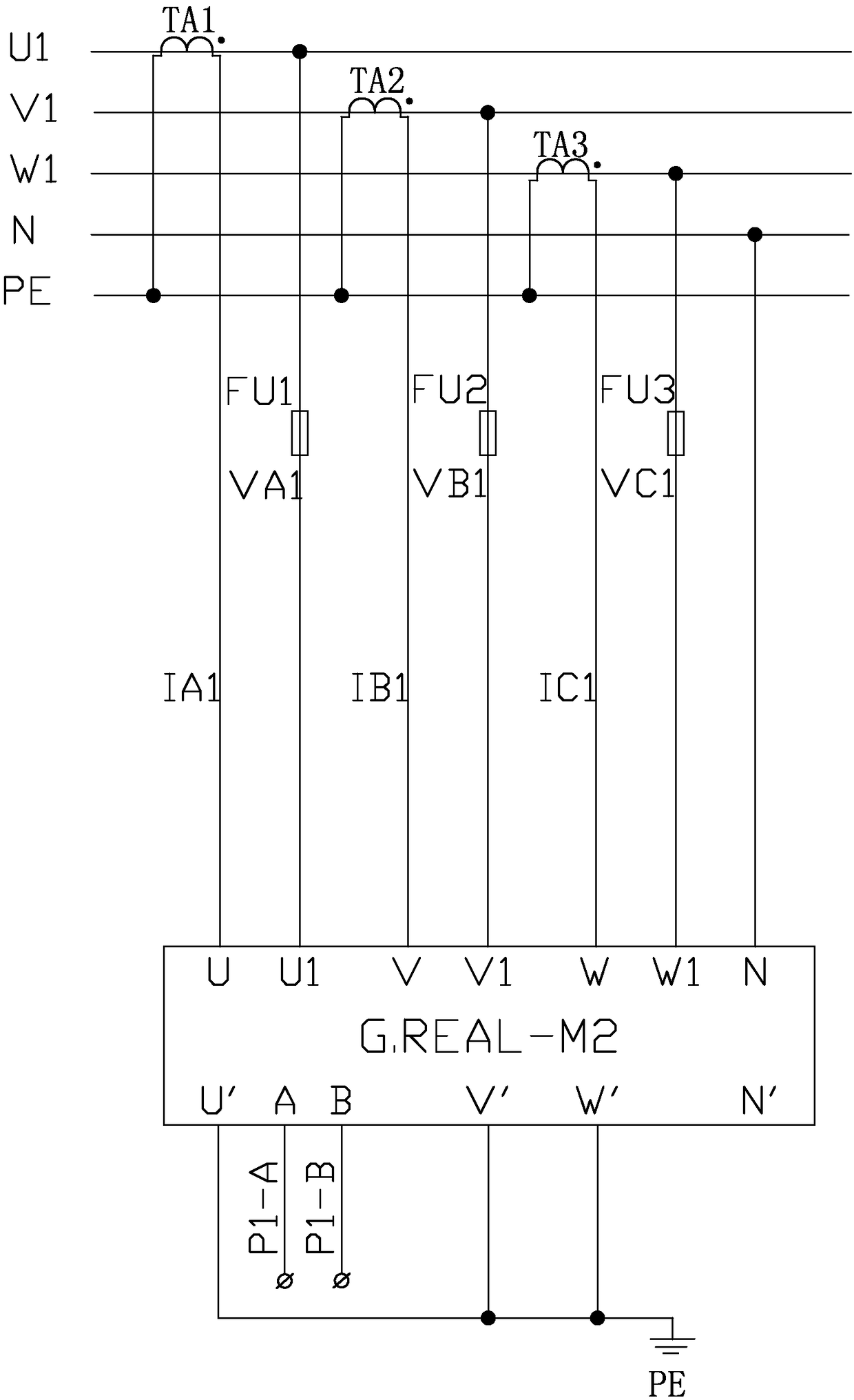 A central air-conditioning cooling water circulation pump control system for monitoring real-time energy consumption