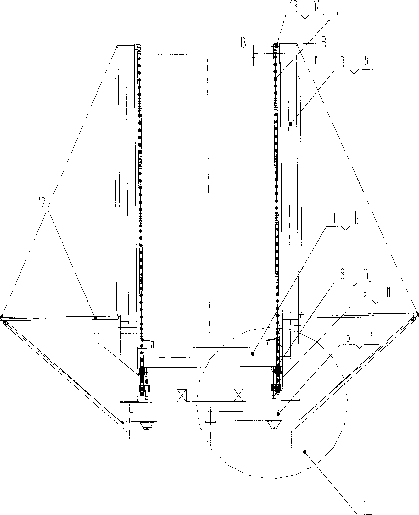 Self-lifting device for bridge crane