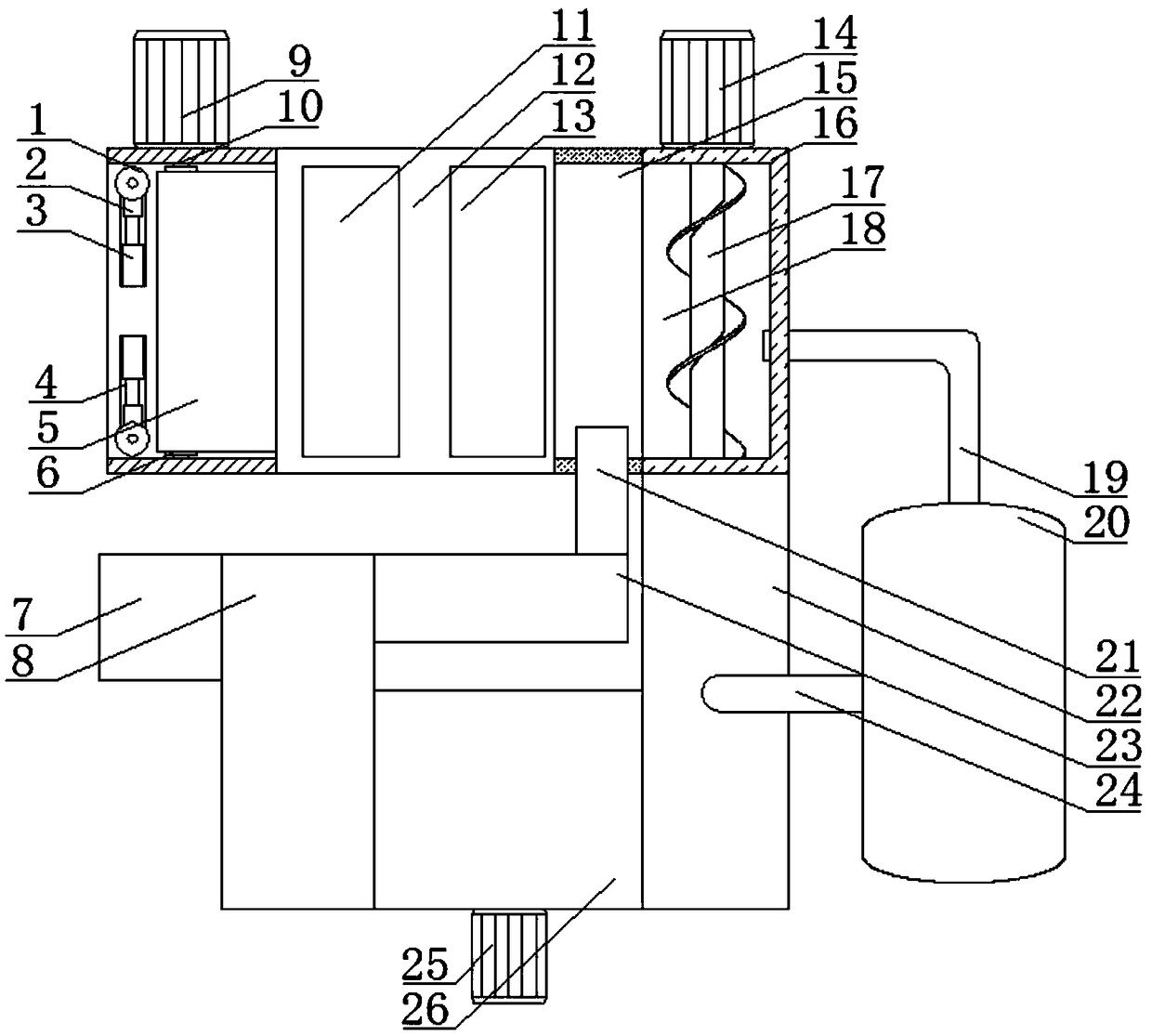 Crushing and recovery processing method of waste wood-plastic composite