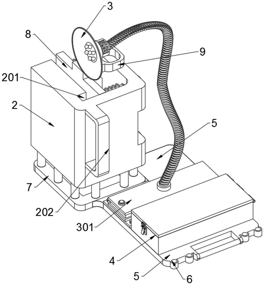 A lighting tool rack for wiring inside an electrical cabinet