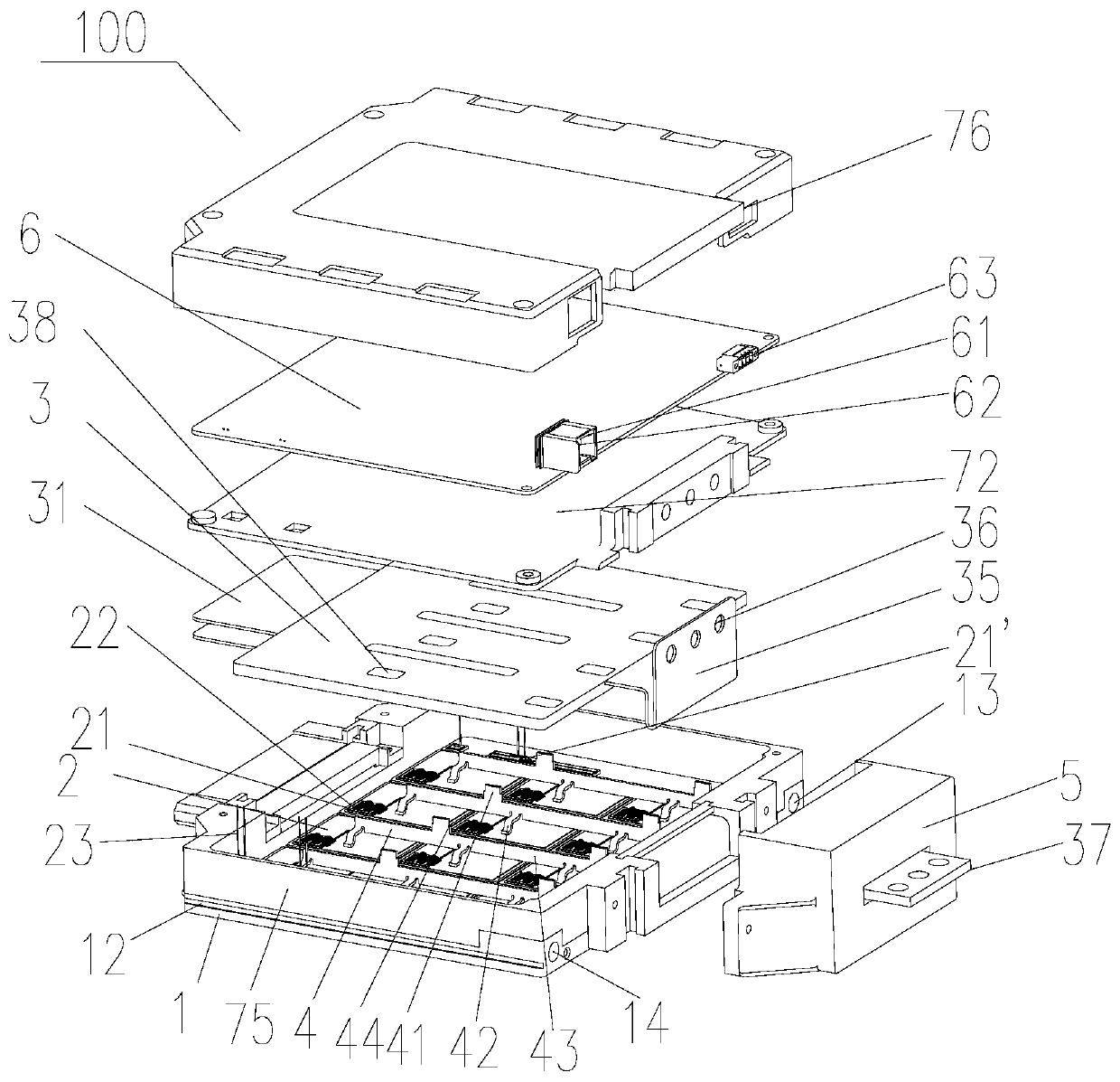 A kind of h-bridge arm power module for rail vehicles