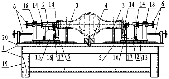 Length-adjustable and flange-plate-angle-adjustable clamp for track welding of finished shaft heads