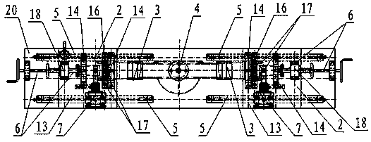 Length-adjustable and flange-plate-angle-adjustable clamp for track welding of finished shaft heads