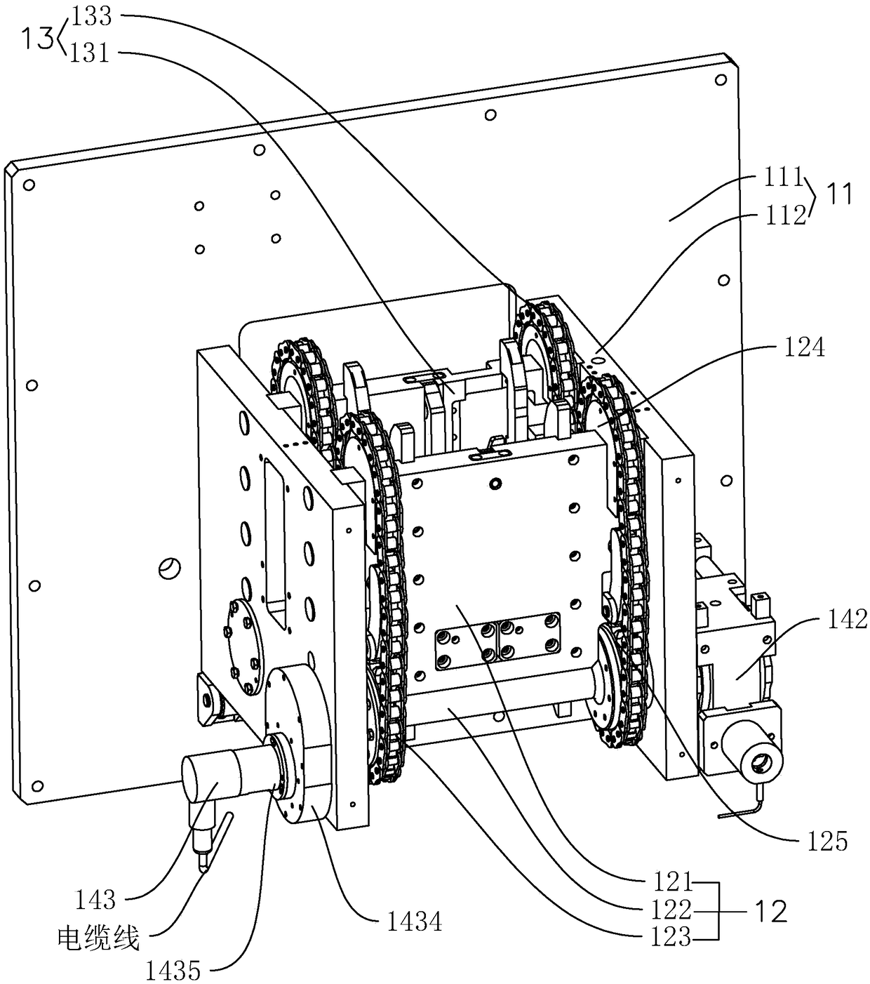 Main power system for transverse sealing clamping jaw mechanism