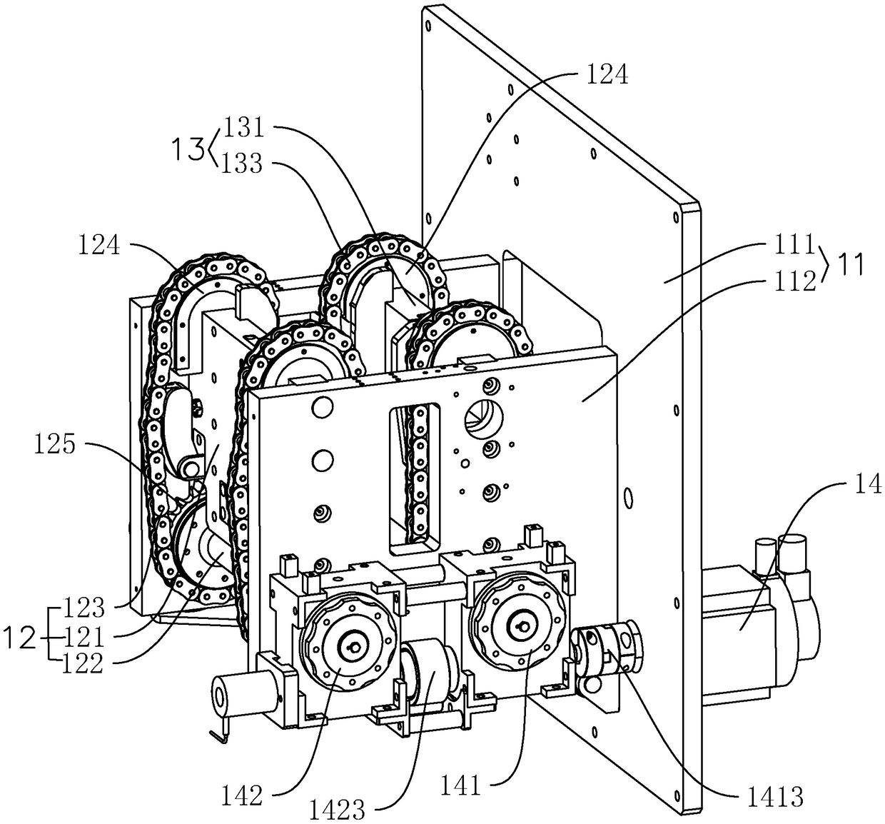 Main power system for transverse sealing clamping jaw mechanism