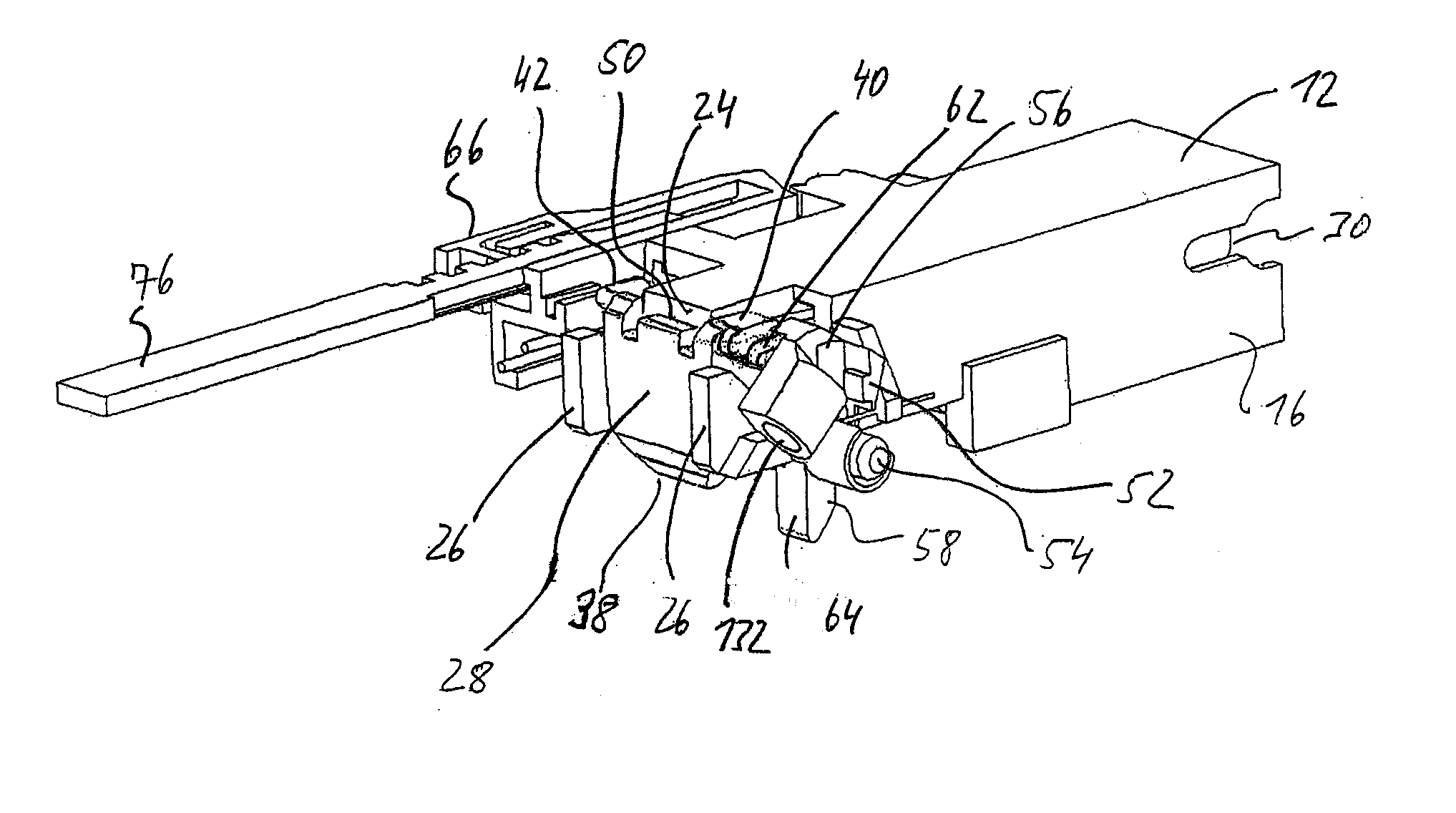 Door latch device for a domestic appliance, in particular for a dish washer