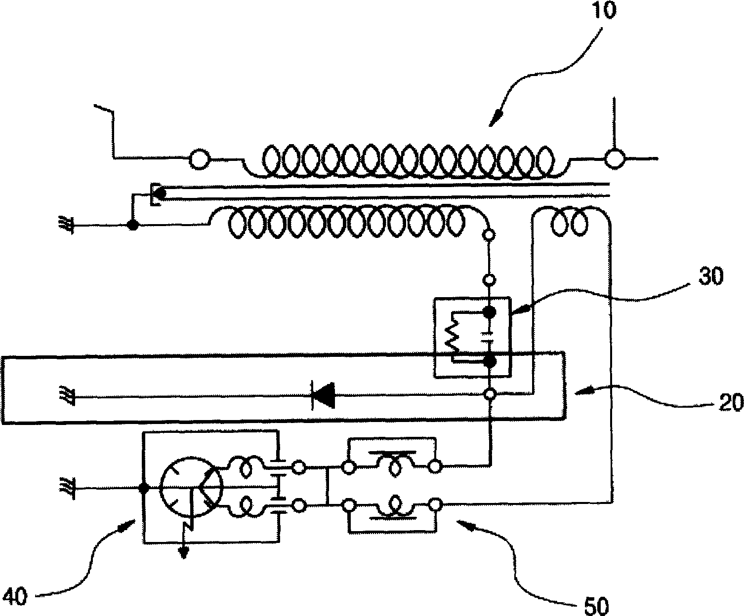 Surge current proof microwave oven circuit