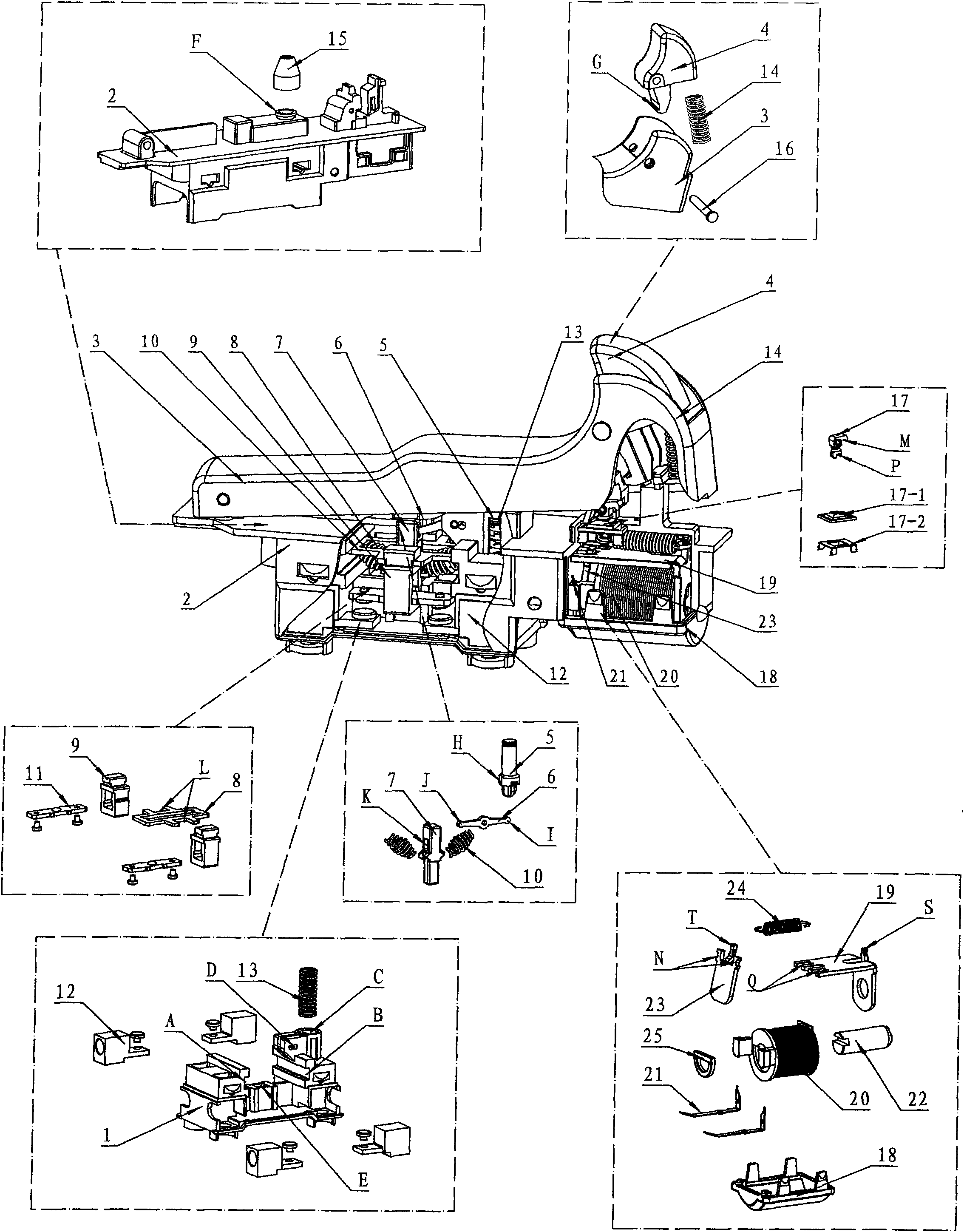 Trigger switch with power failure restart protection function