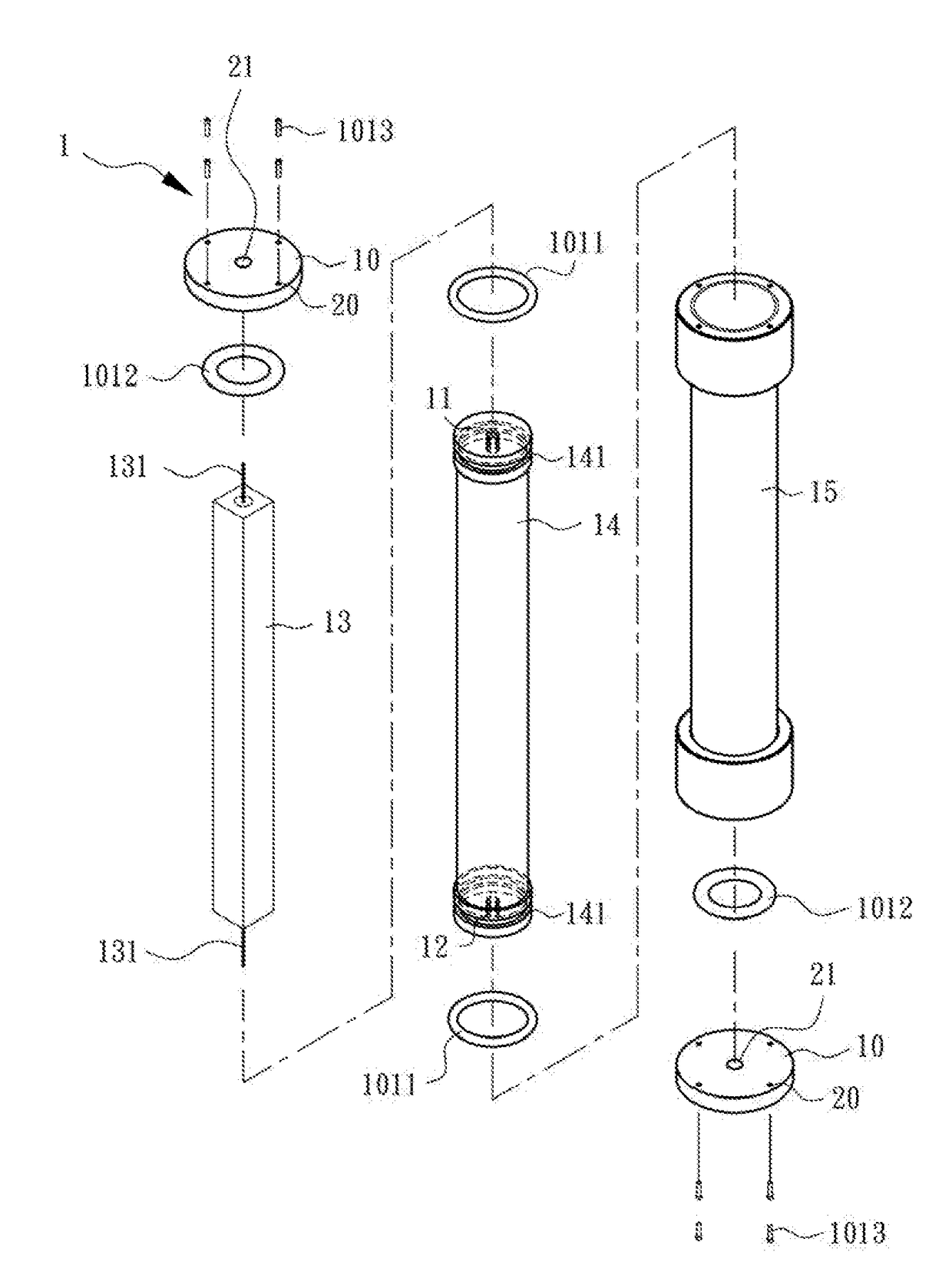 High voltage (HV) impedance device with surface leakage proof configuration applied in hv divider