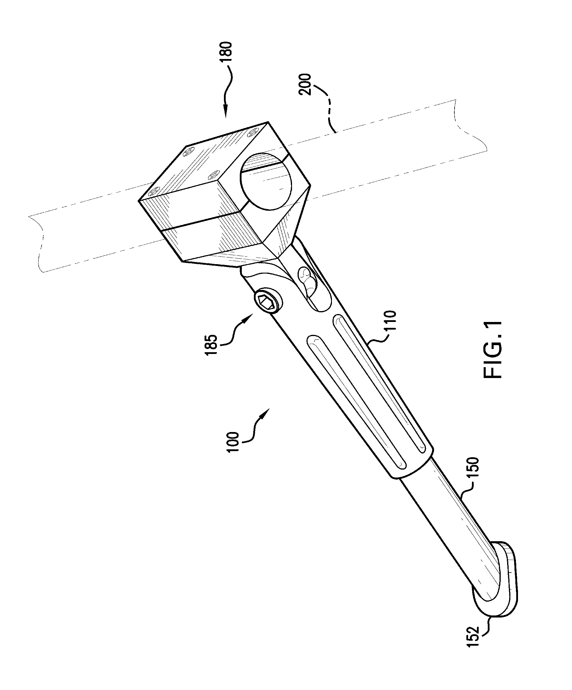 Adjustable kickstand with reinforced parking position lock