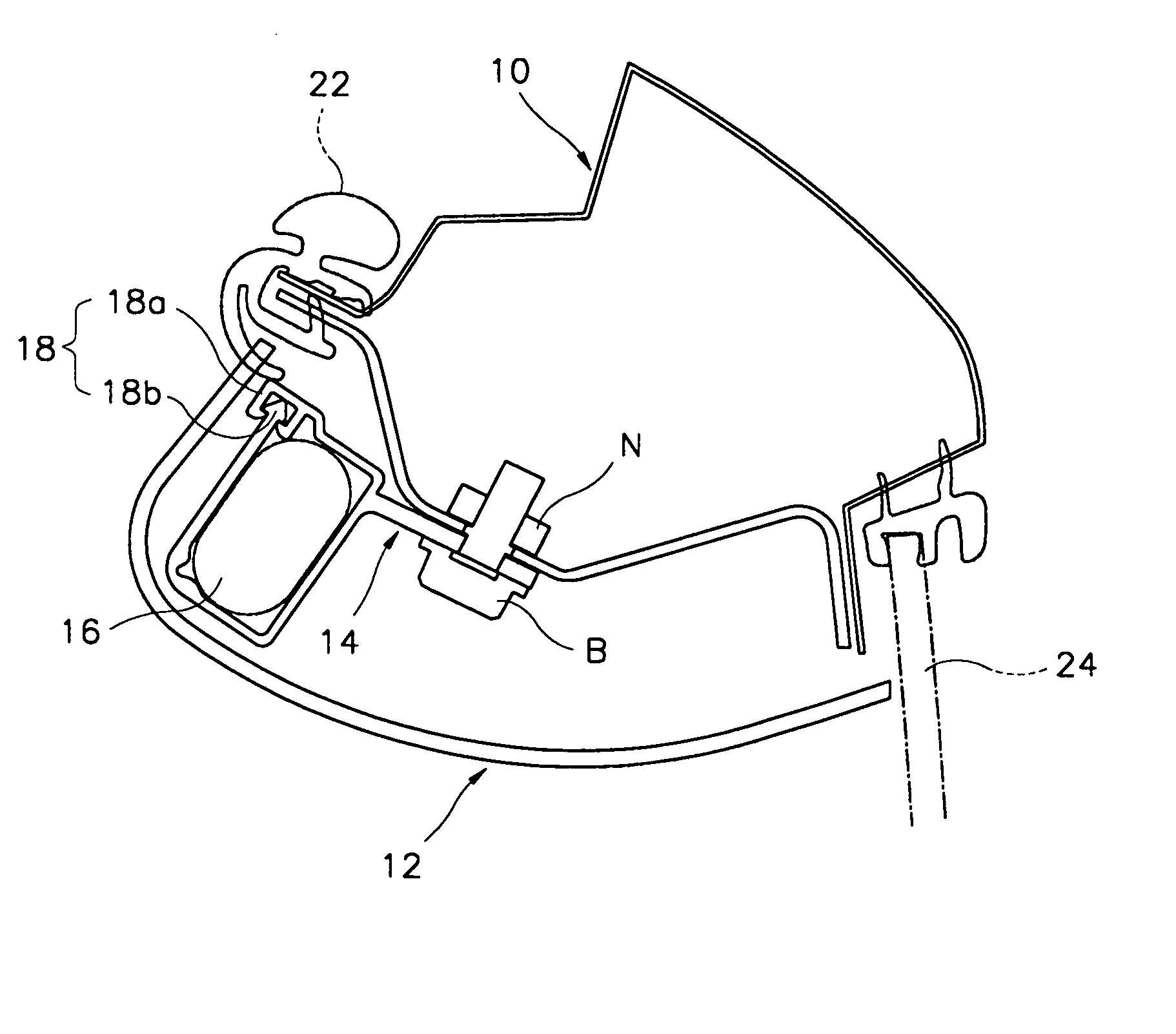 Mounting structure of trim for receiving curtain airbag