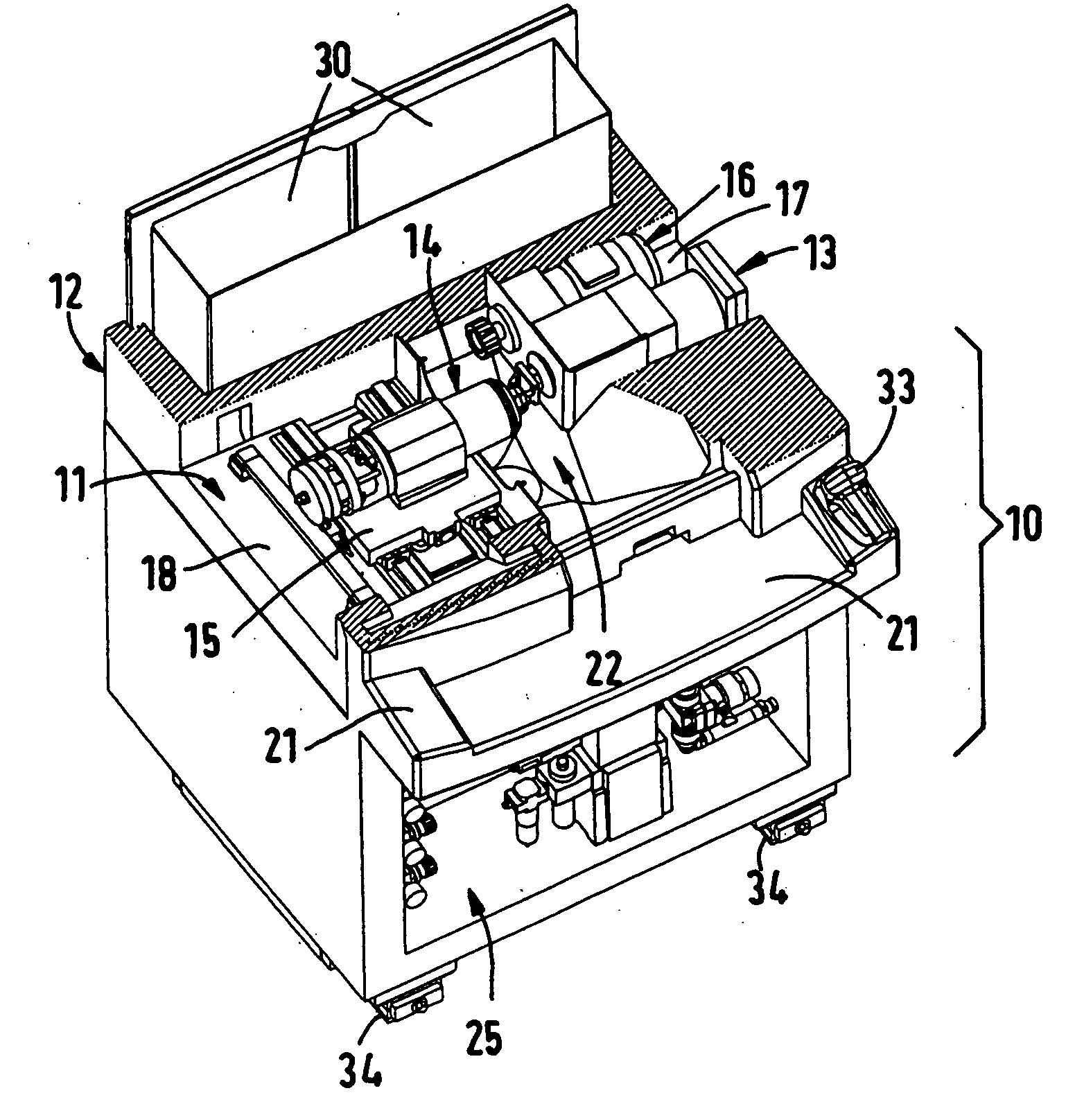 Lathe for machining optical workpieces