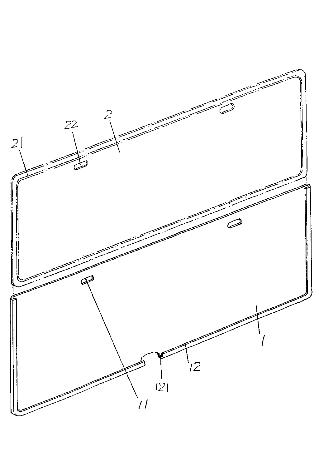 License plate rack of motor vehicle