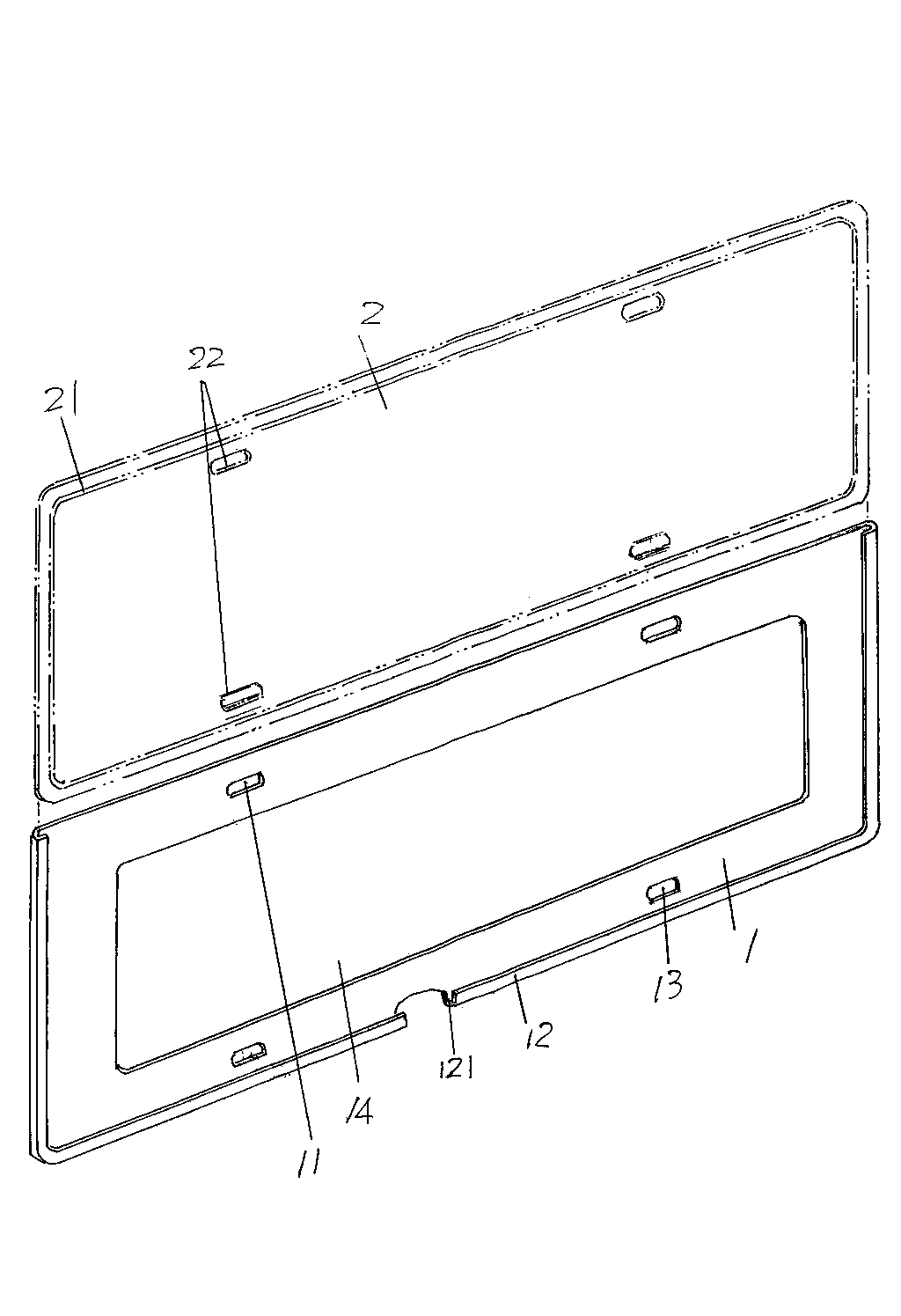 License plate rack of motor vehicle