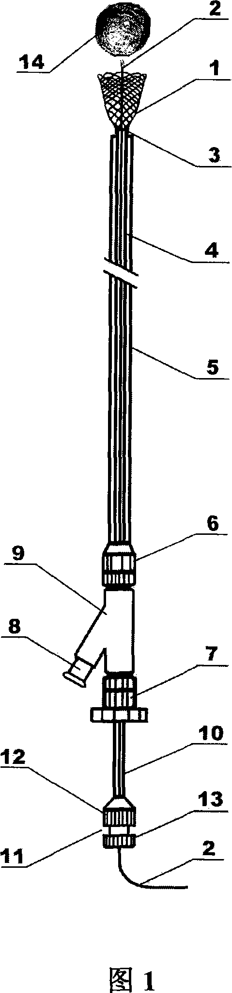 Invivo-lithotriptor electrode or fiberoptic positioner