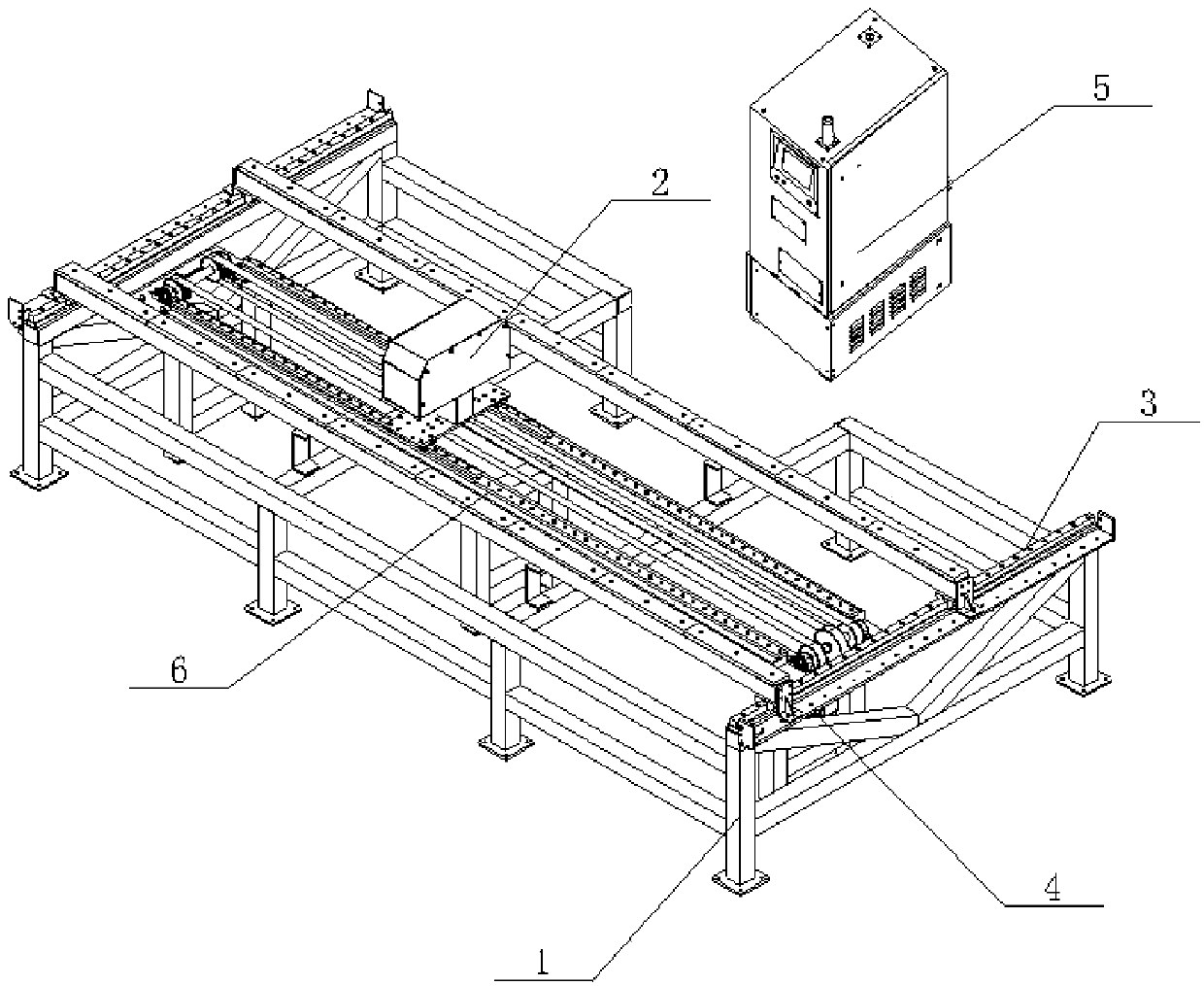 Testing device of large-span machine tool guide rail protective cover