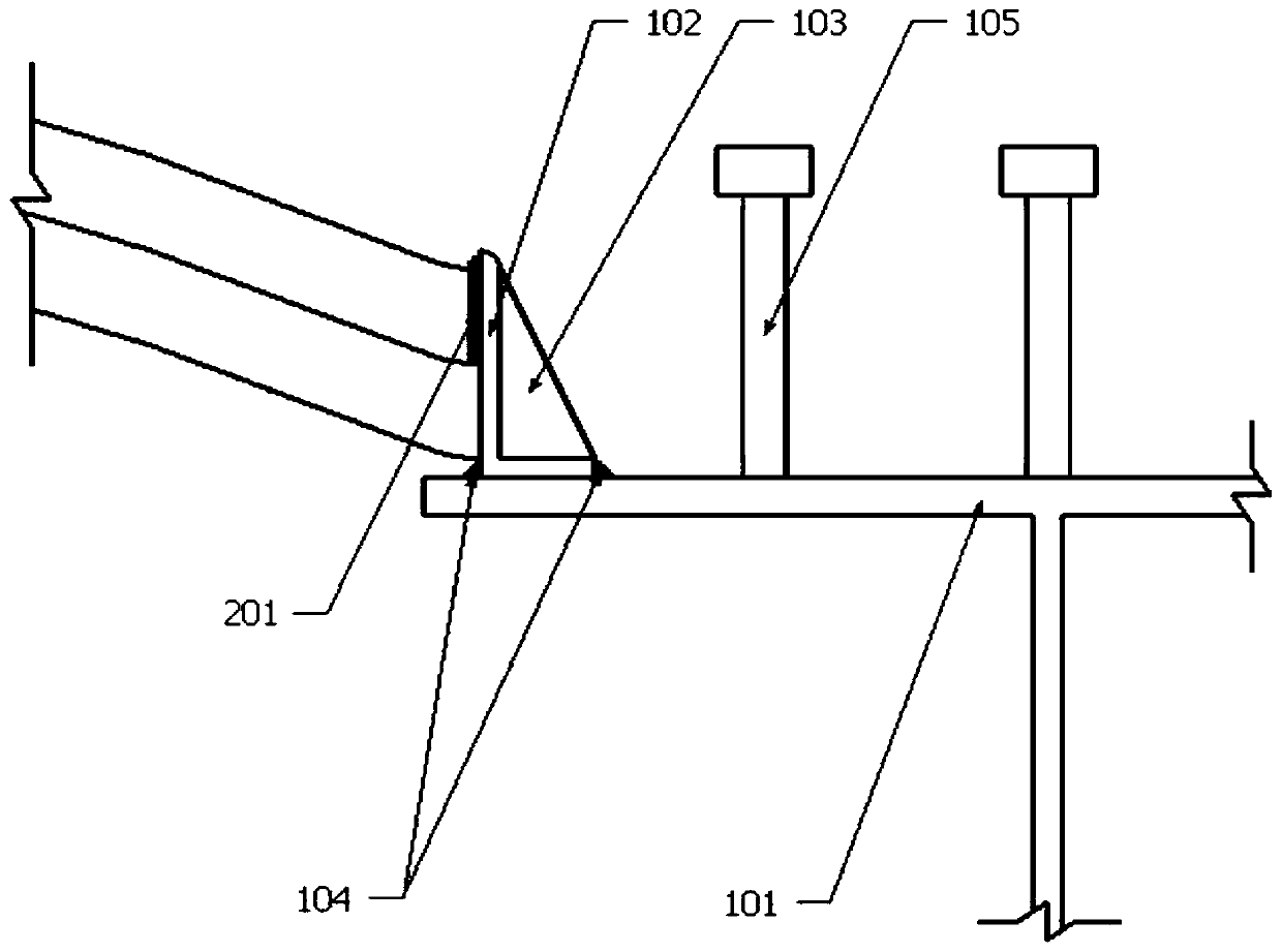 Construction process of connecting structure of corrugated arched steel plate and steel beam