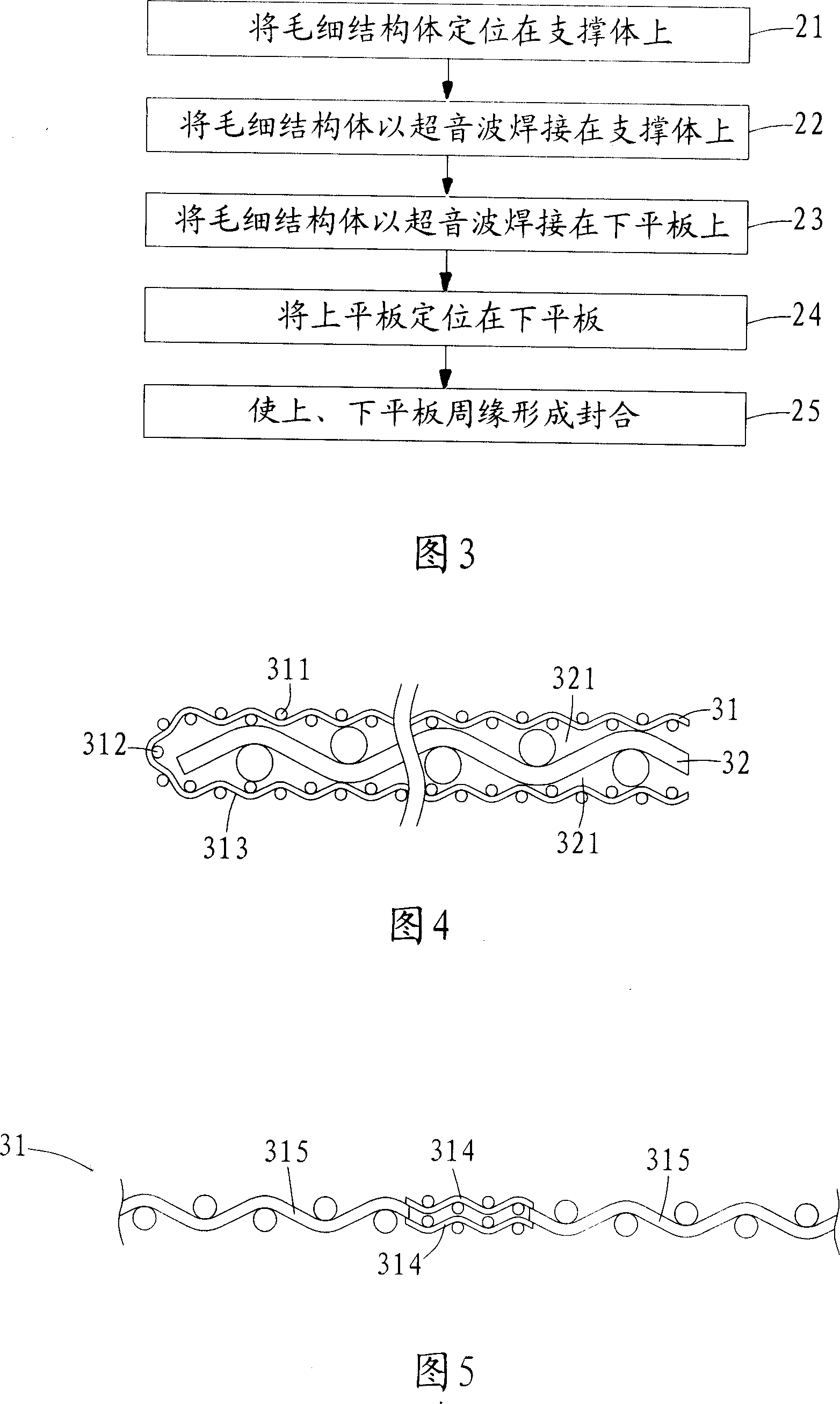 Method for manufacturing plate type heat pipe with ultrasonic welding