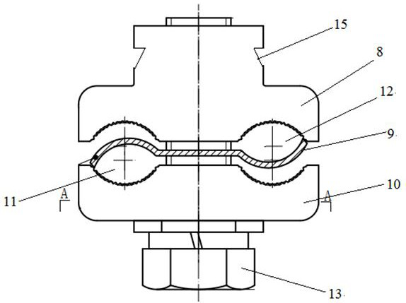 Method for installing wire clamp device with insulating shield in electrified manner