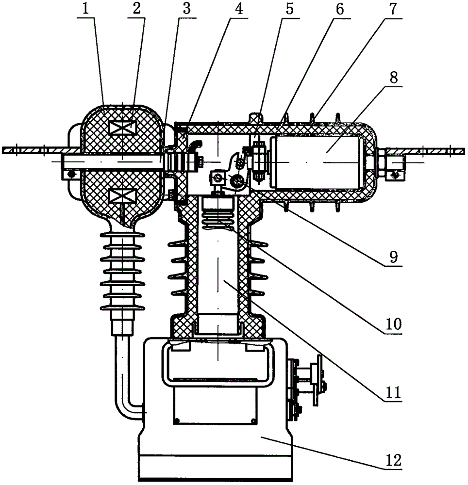 High-voltage demarcation vacuum circuit breaker on outdoor column