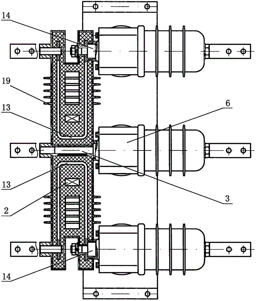 High-voltage demarcation vacuum circuit breaker on outdoor column