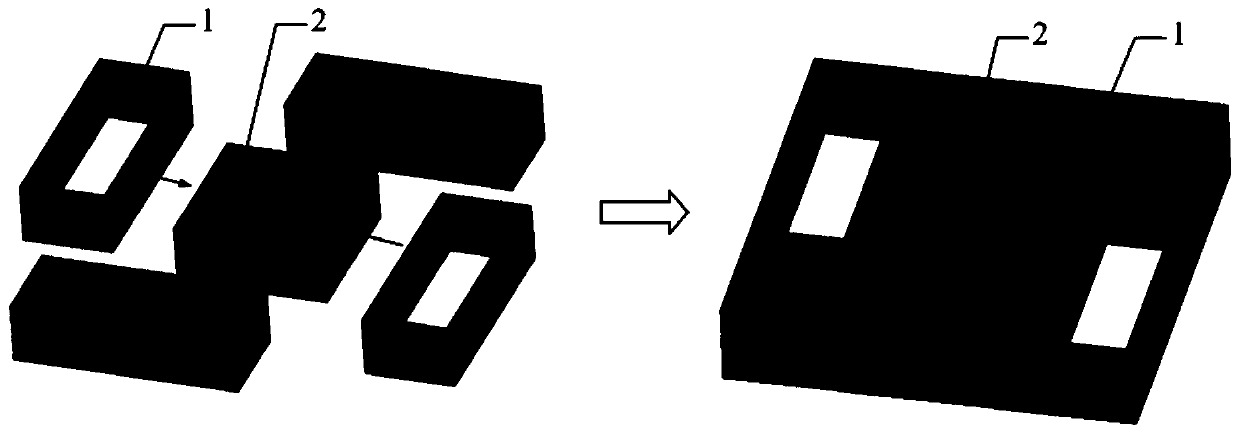 Rectangular waveguide dual-frequency common aperture antenna based on structure multiplexing