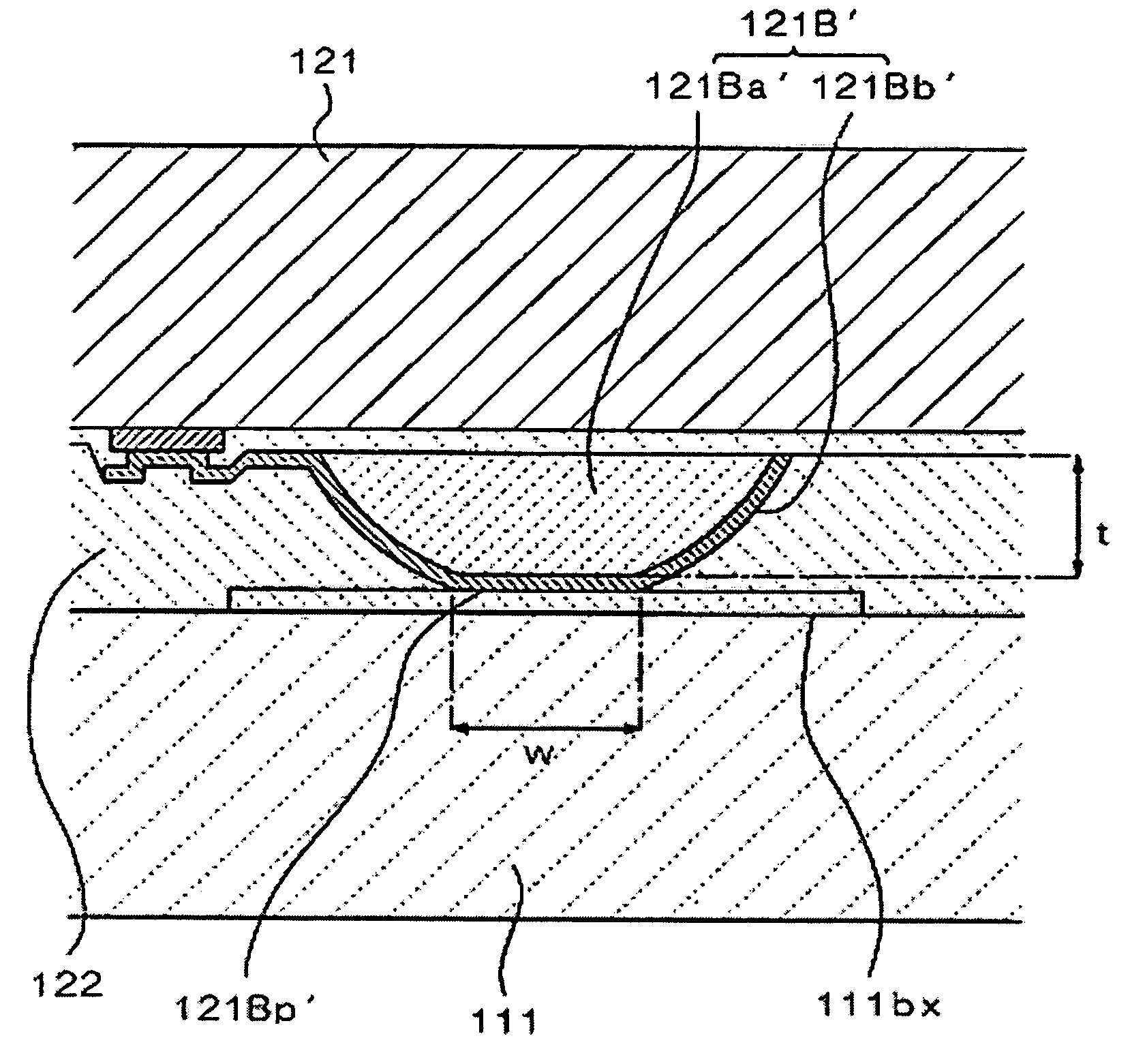 Mounting structure of electronic component, electro-optic device, electronic equipment, and method for mounting electronic component