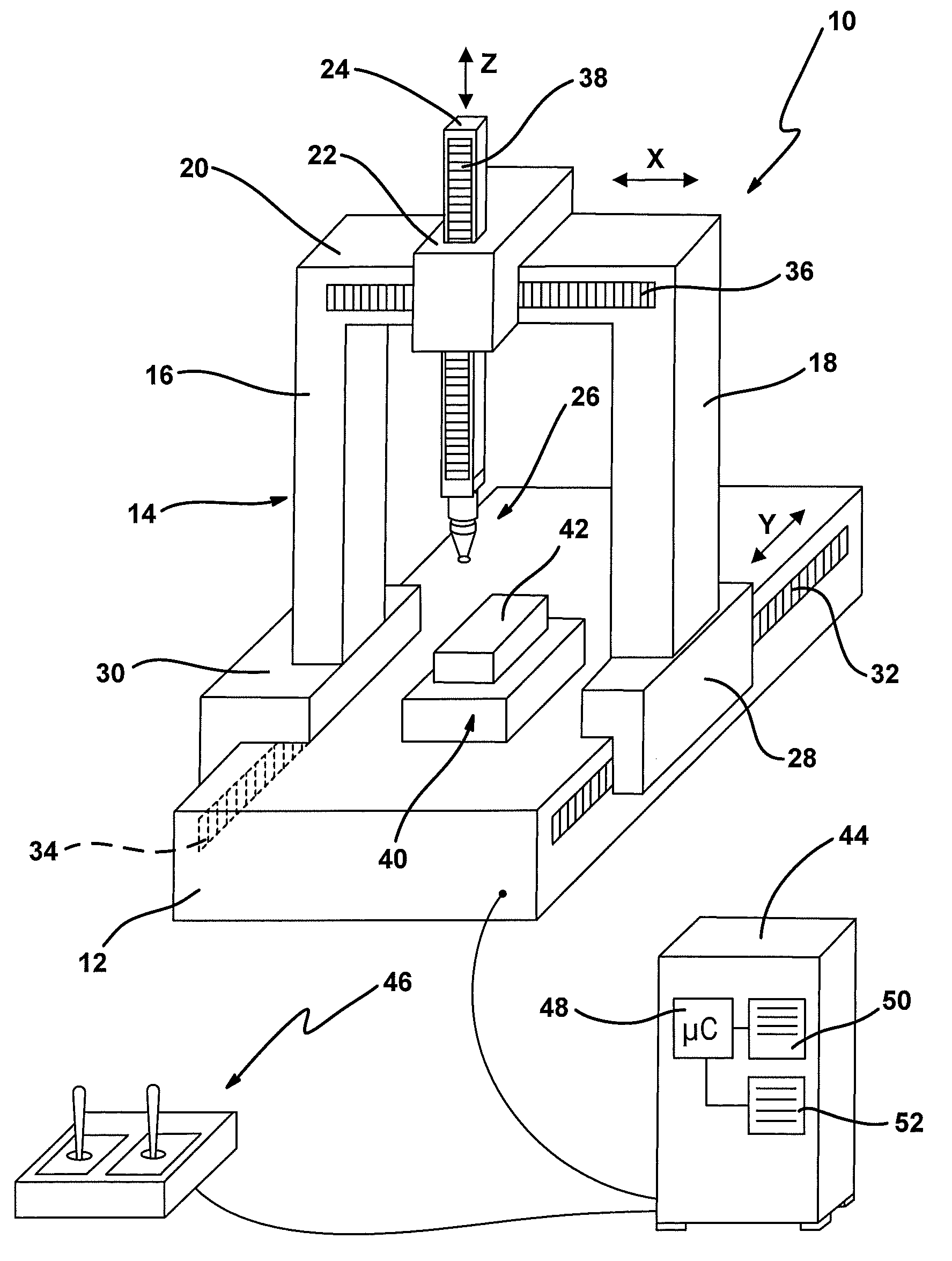 Method and machine for determining a space coordinate of a measurement point on a measurement object