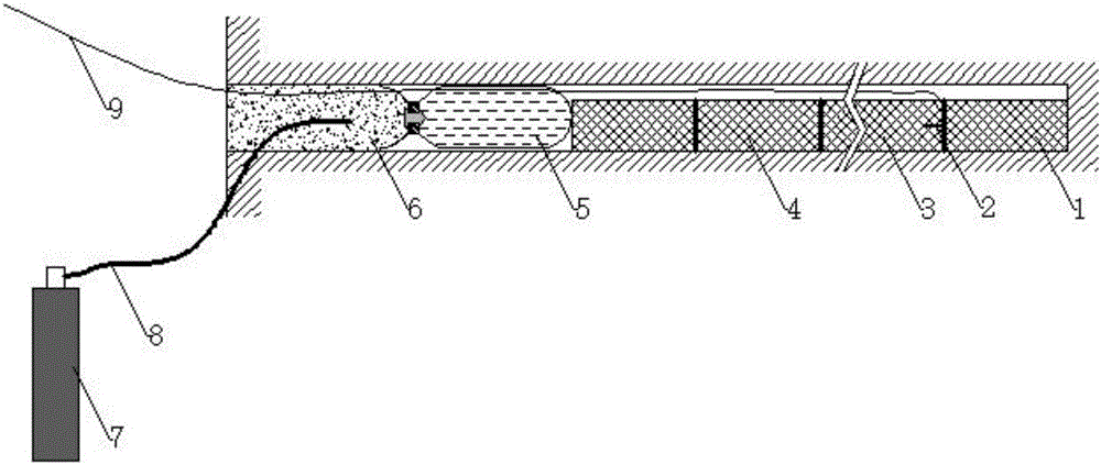 Mine water stemming bag and application of mine water stemming bag in borehole blockage