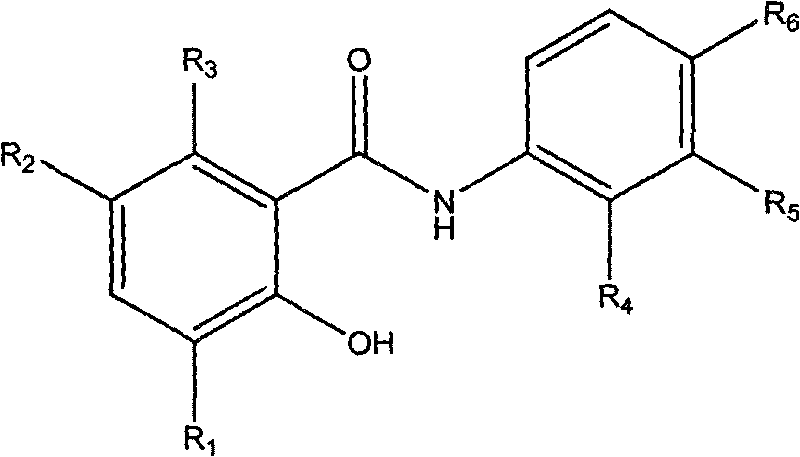 Salicylanilide derivatives, preparation method thereof and application thereof