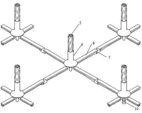 Hyperstatic scour prevention four-dimensional roadway support device and support method thereof