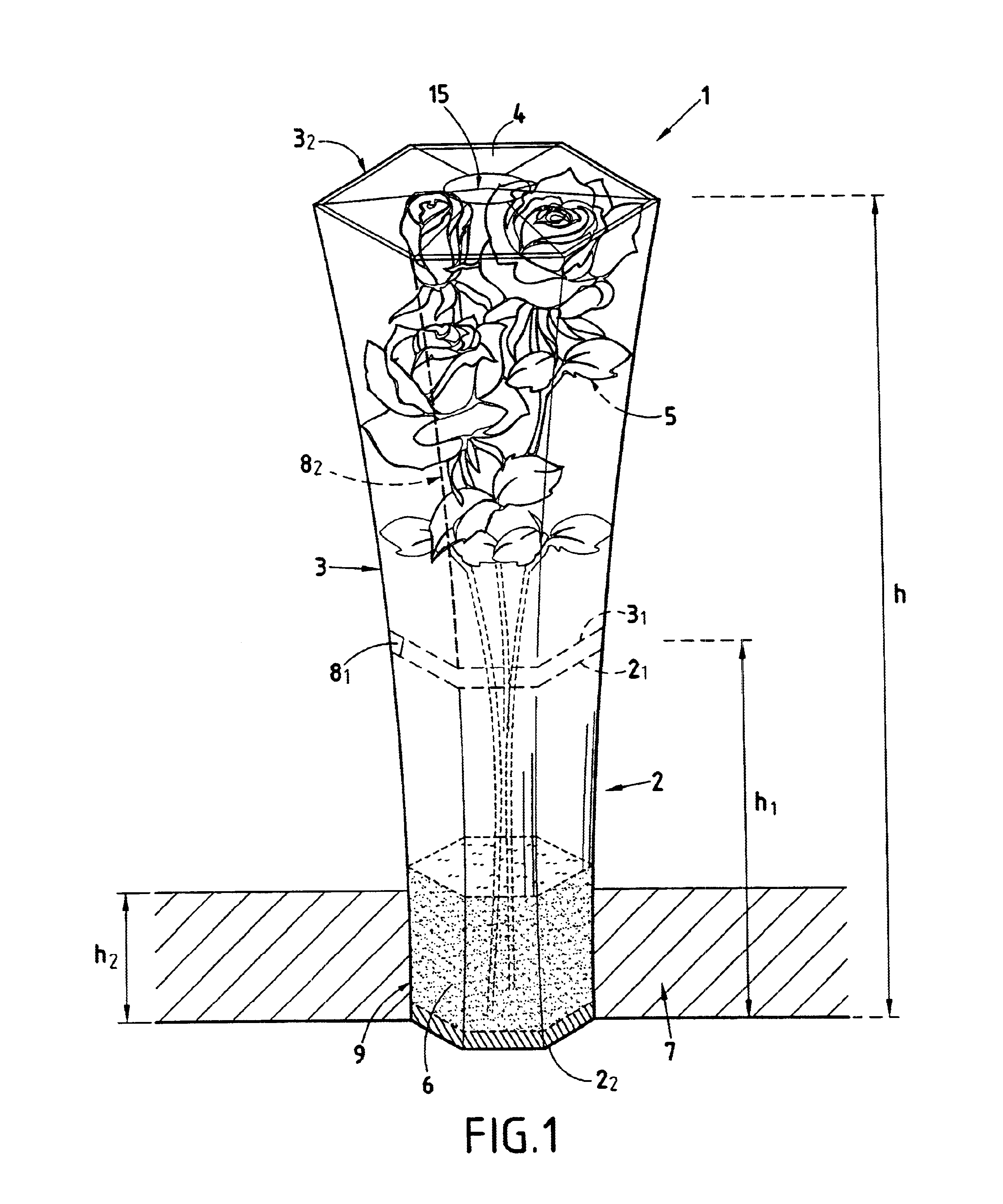 Package for transporting and displaying bunches of fresh cut flowers