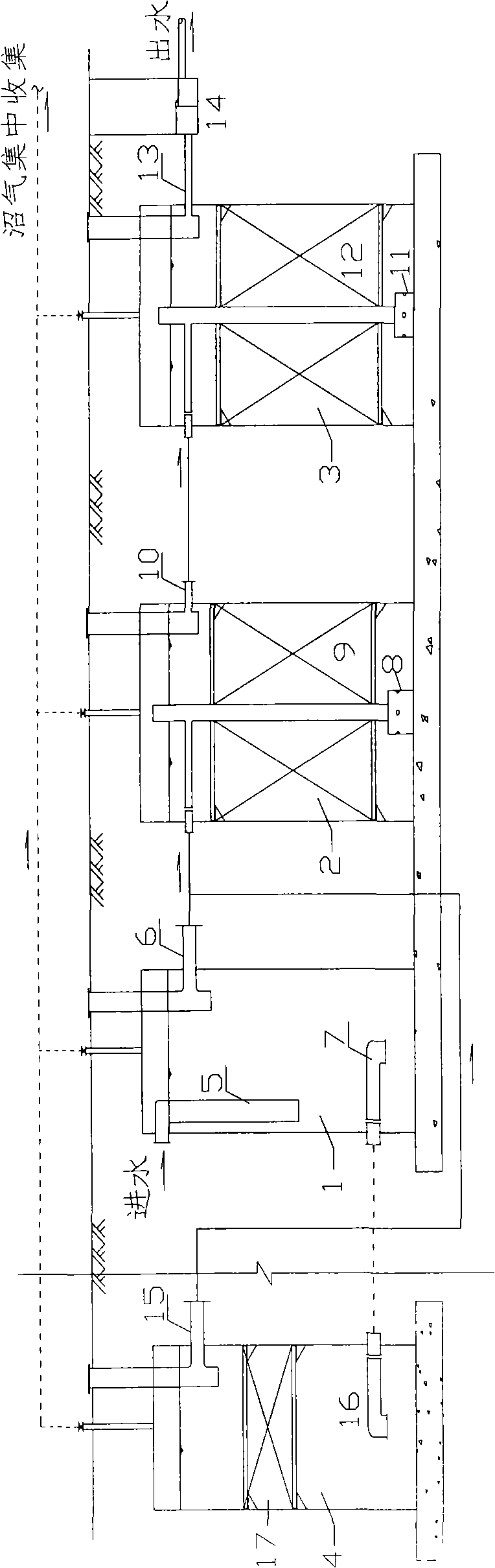 Passive highly effective dispersant type domestic wastewater treatment complete plant