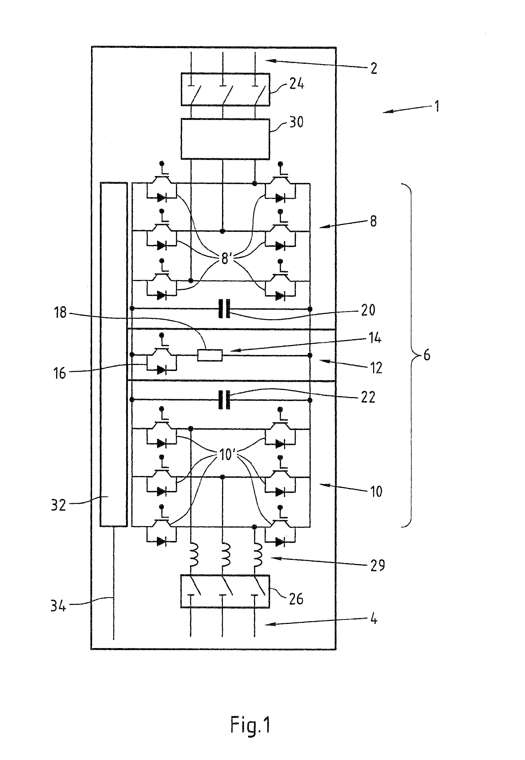 Switchgear Cabinet Arrangement of a Device for Producing Electric Energy