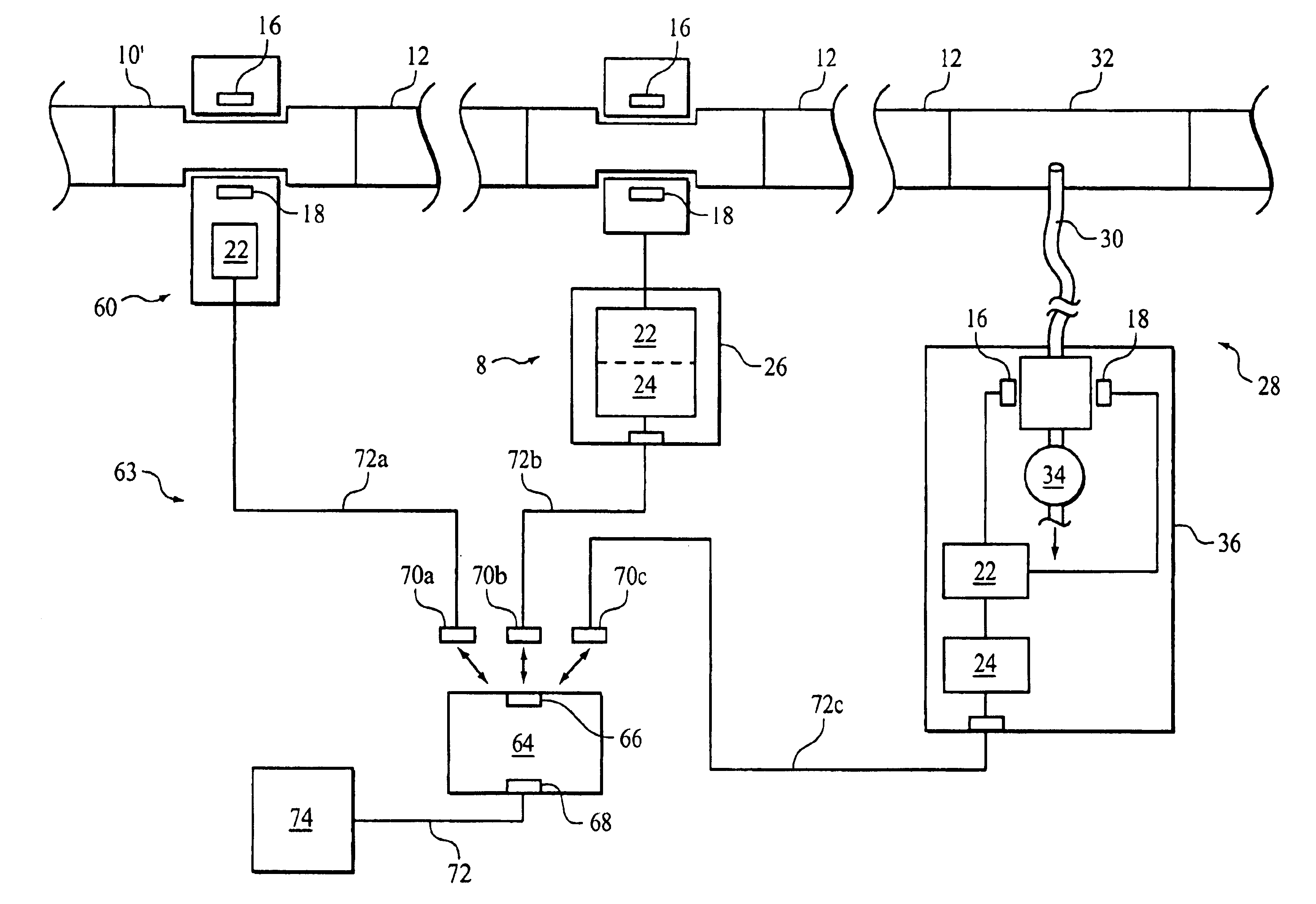 Gas monitoring system and sidestream gas measurement system adapted to communicate with a mainstream gas measurement system