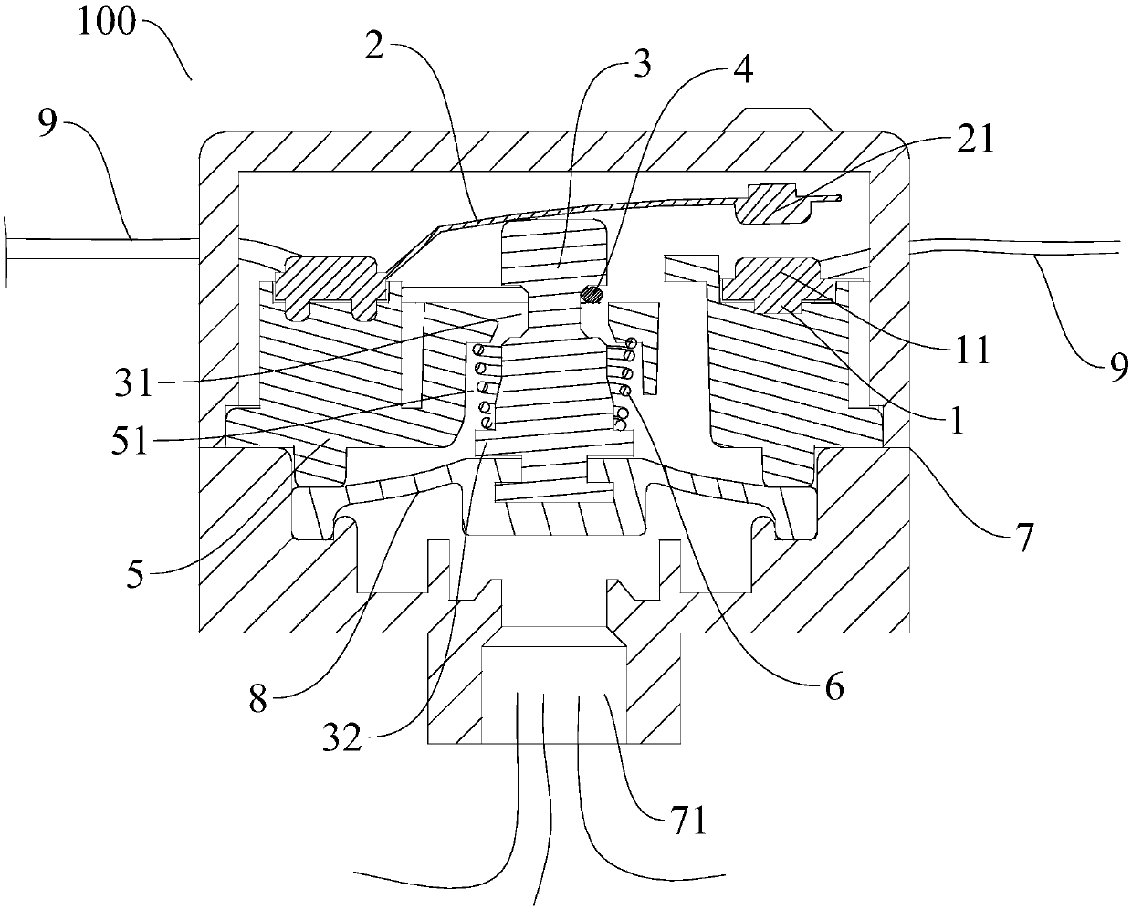 Over-voltage protection switch and pressure device with same