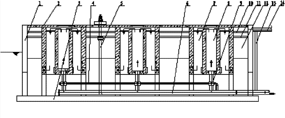 Trussed sludge circulation clarifying pool