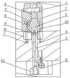 In-mold hydraulic drive mechanism of an injection mold